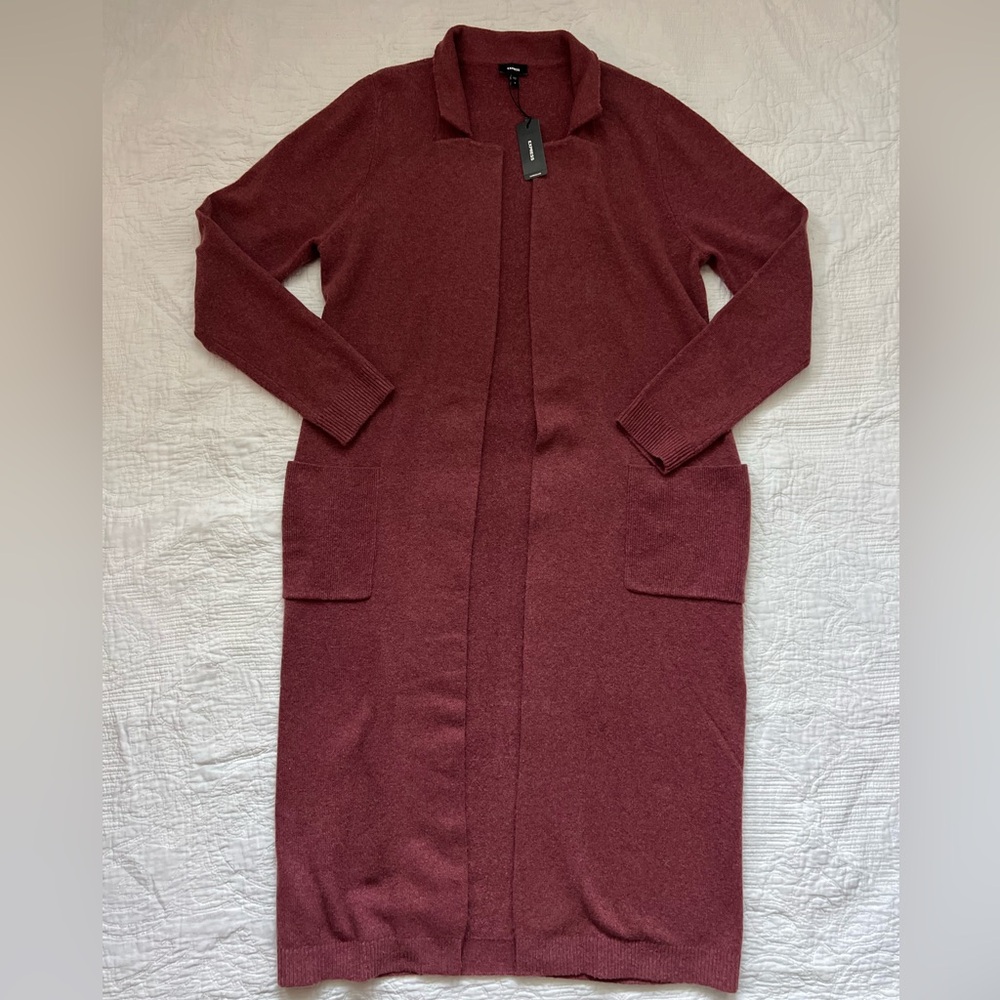 Express Maroon Long Sleeve Cardigan NWT